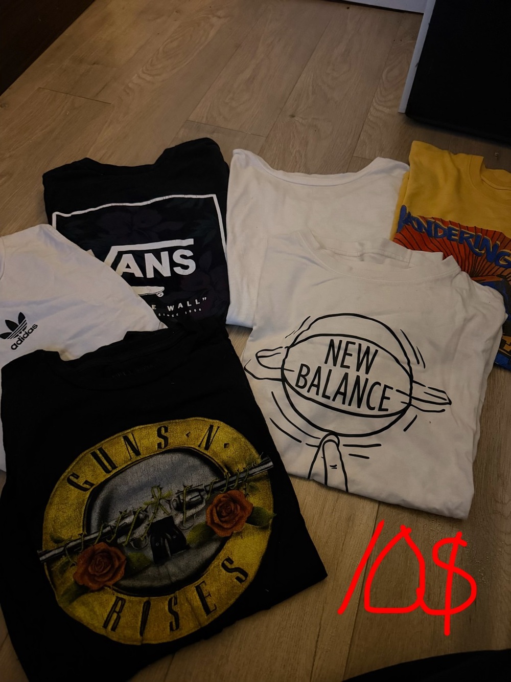 6 pack of shirt new balance , adidas, brixton , vans